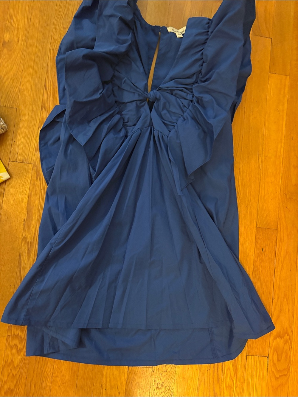 Navy Blue Ruffle Tie-Front Dress
